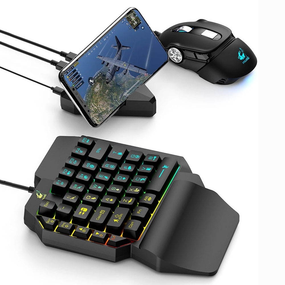 Freewolf 39-key Mechanical Feel One-handed Waterproof Backlit Mobile Game Keyboard K15 Keyboard