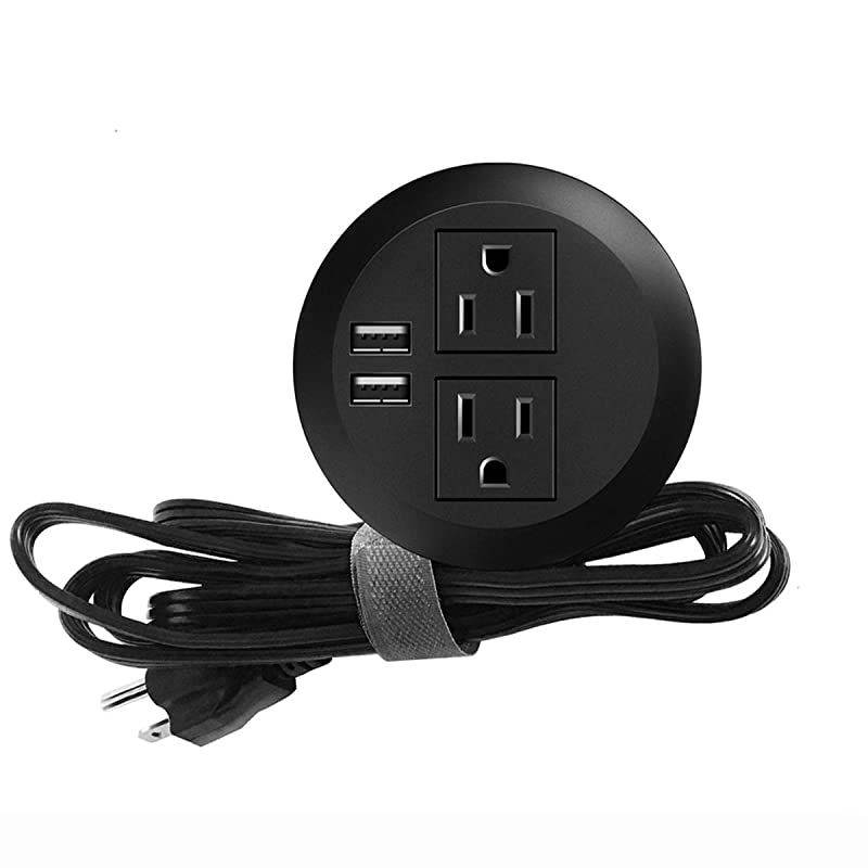 Power Grommet with USBRecessed Power Socket with 2 AC Outlets and 2 USB Charging Ports Desk Grommet Outlet 3in Holefor Kitchen TableConference Room Outlet