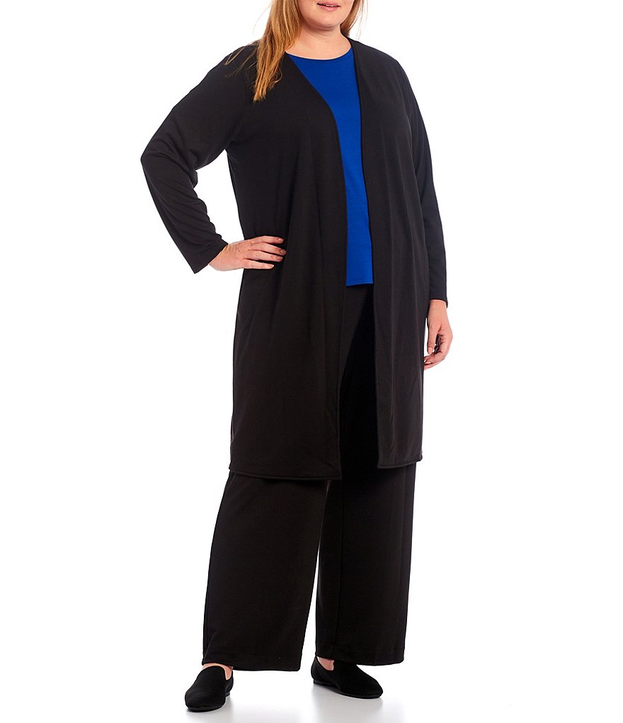 Calvin Klein Plus Size Pull-On Wide-Leg Knit Pants