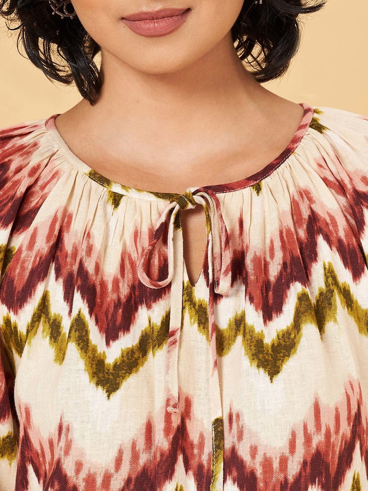 Honey by Pantaloons Beige Printed Top