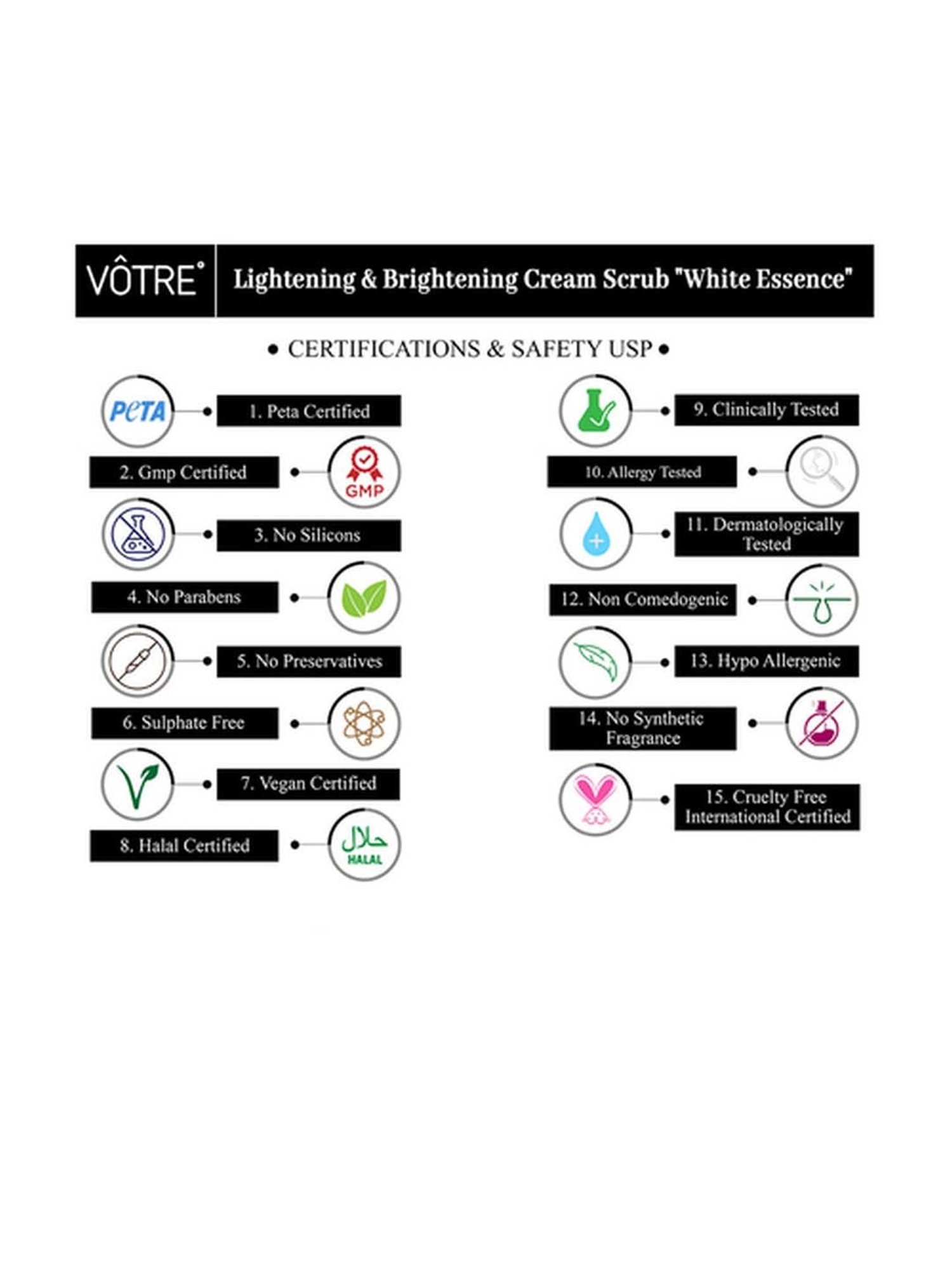 Votre Lightening & Brightening Cream Scrub White Essence 100ml