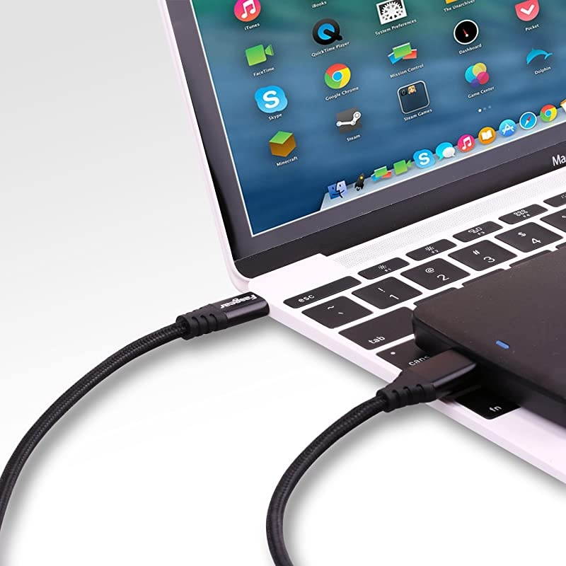 USB C to Micro 30 Cord 1Pack  Nylon Braided Metal Connector Type C 30 to Micro B Cable1ft Fast Charging Syncing Compatible with Toshiba Canvio Galaxy S5 Note 3 and More 1ft Black