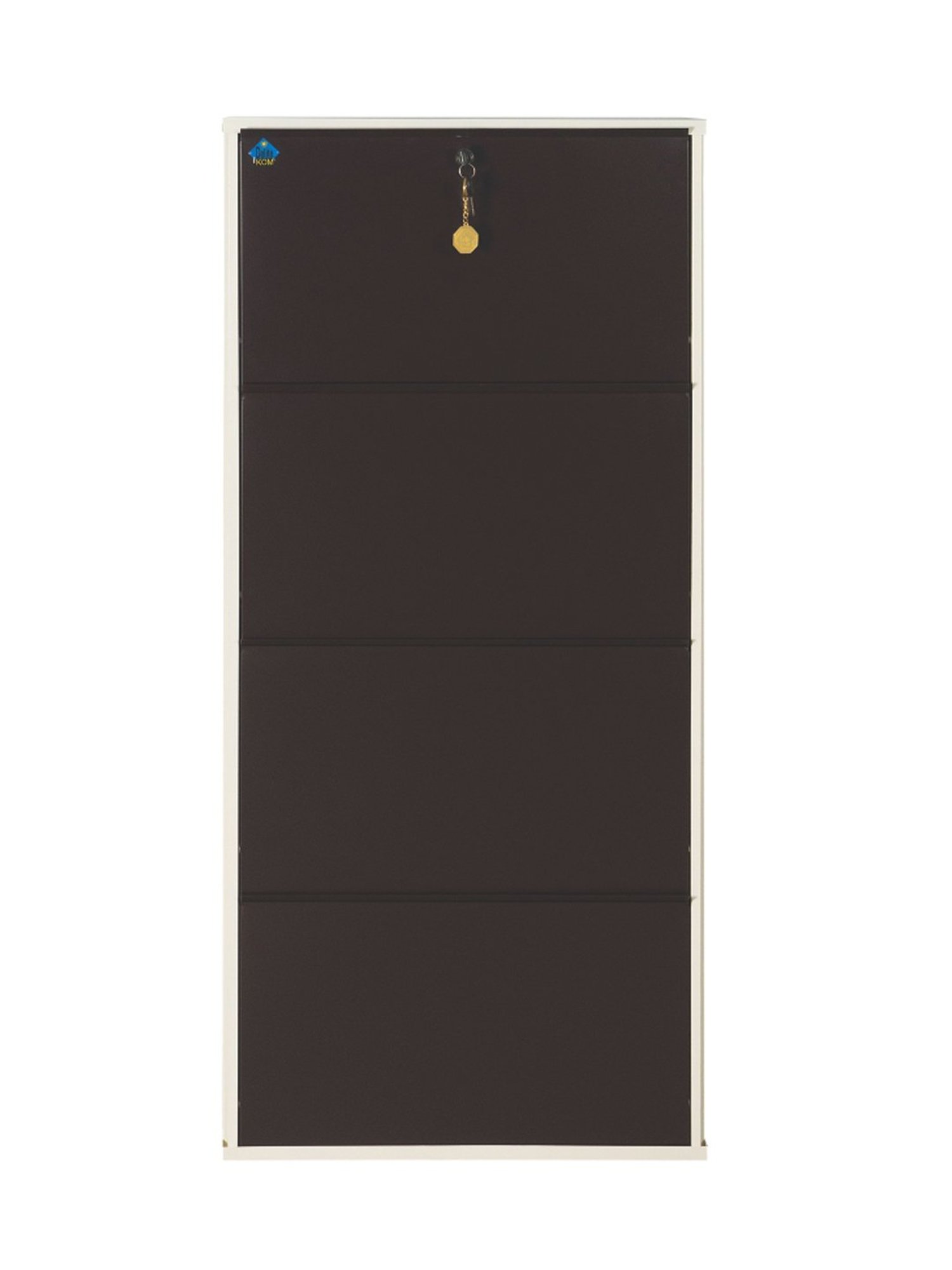 Delite Kom Metal Shoe Rack - 24" 8 Shelf, Double Decker, Ivory Coffee, PowderCoat, Wall Mount, DIY