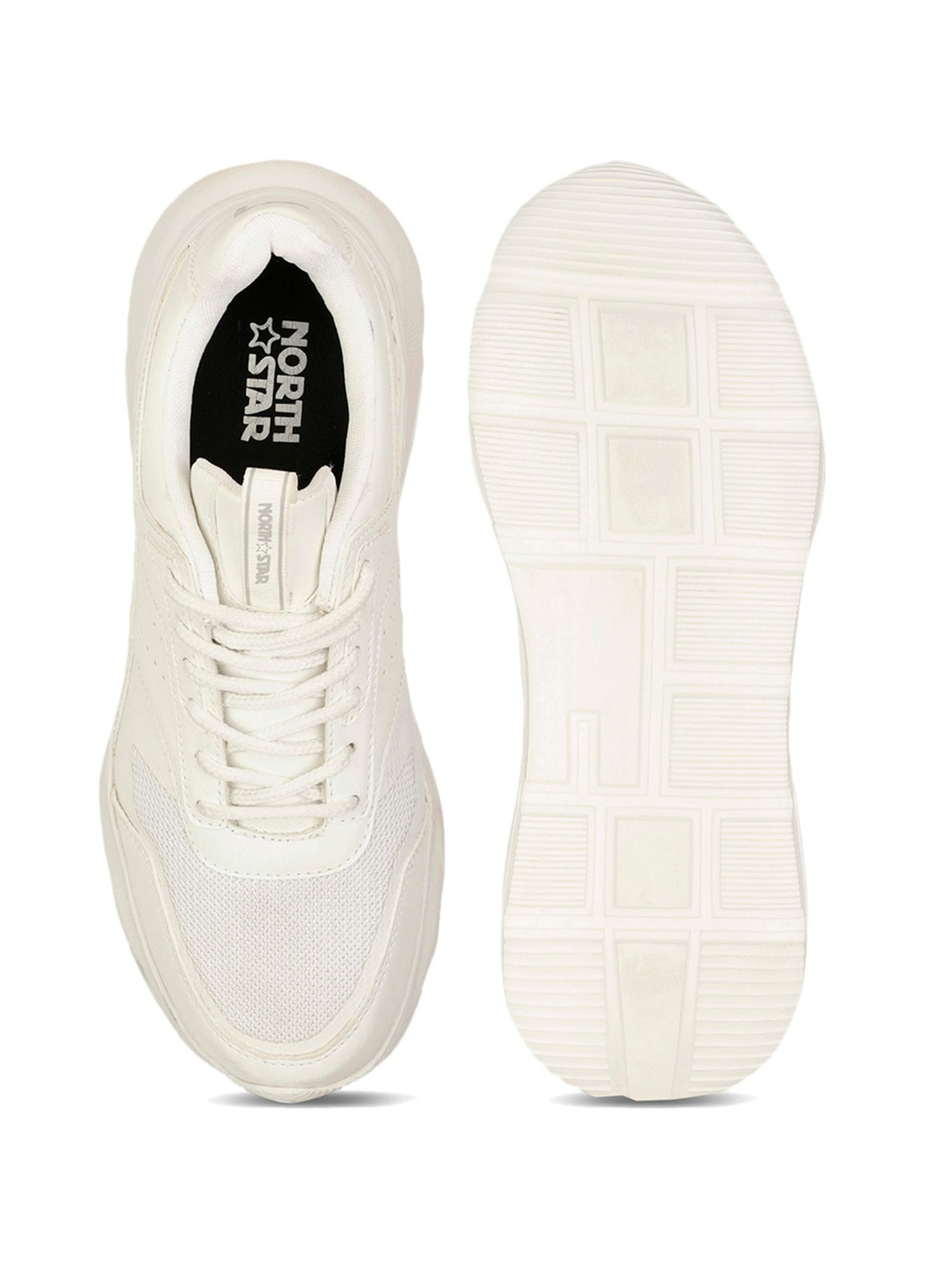 North Star by Bata Men's White Running Shoes