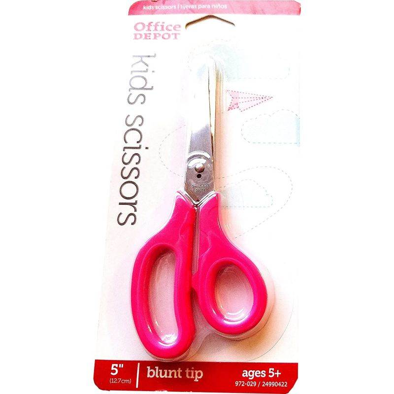Office Depot 2-Pack Kids Scissors 5 inch w/ Blunt Tip (Pink)
