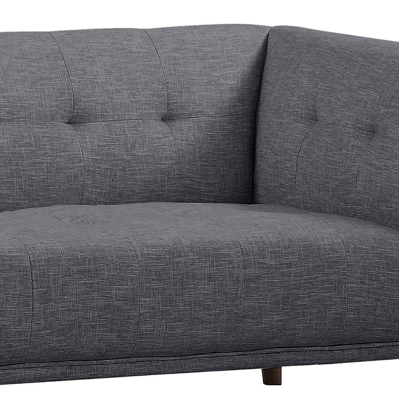 Hudson Mid-Century Button Tufted Sofa Dark Gray Linen/Walnut - Armen Living