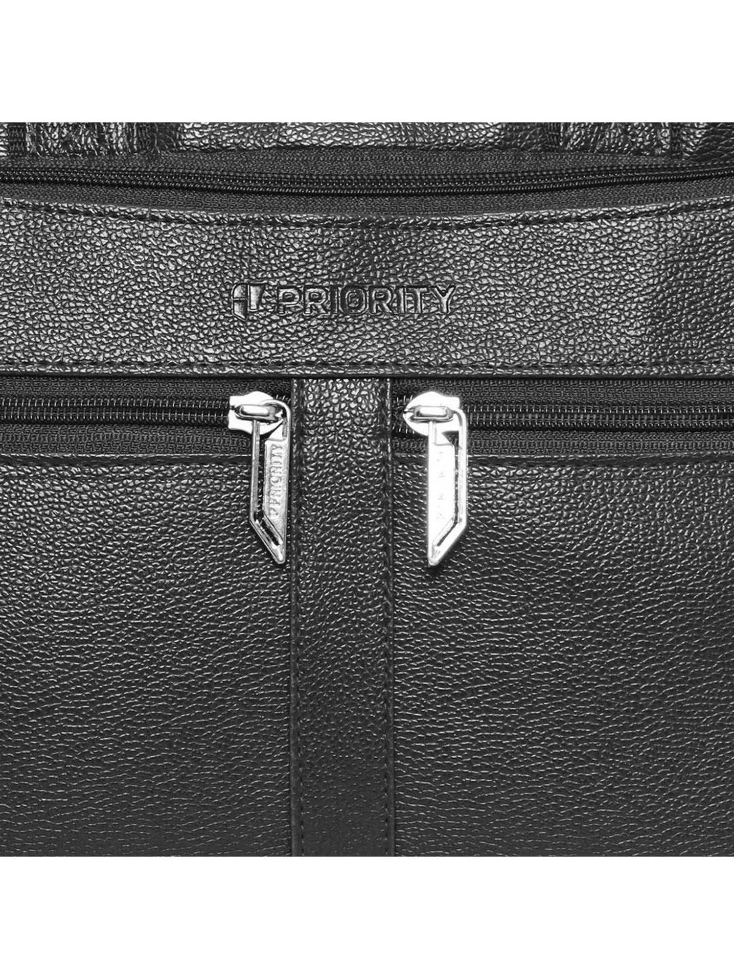 Priority Black Synthetic Large Messenger Bag