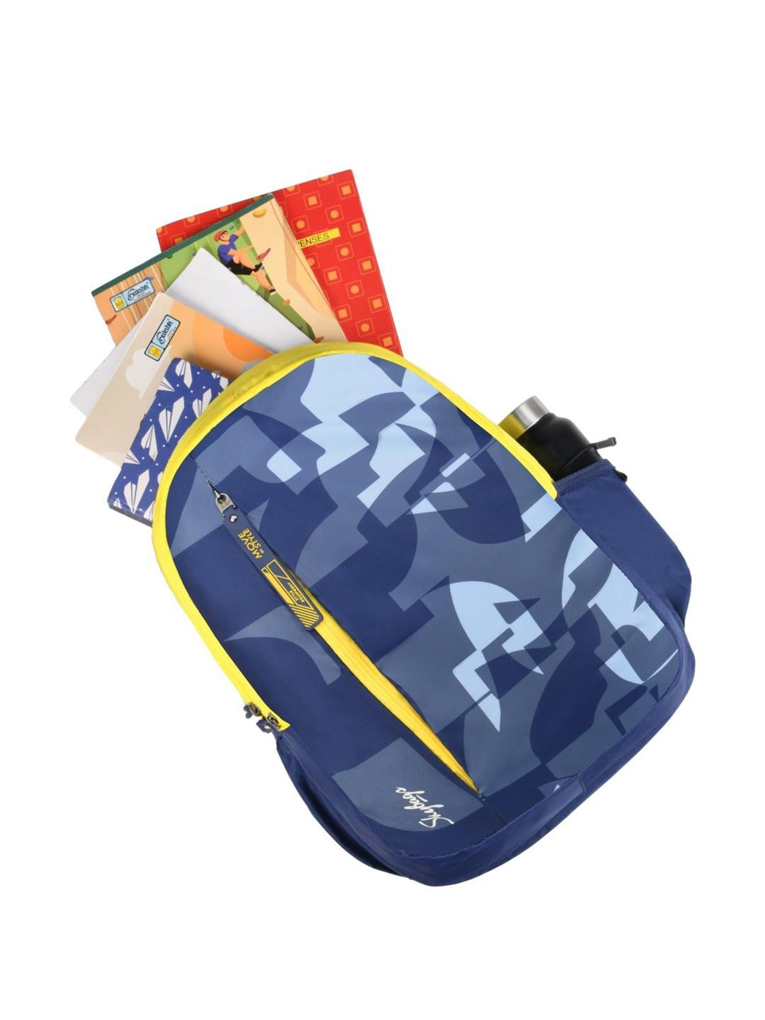 Skybags 35 Ltrs New Stream 23-01 Nautic Blue & Yellow Medium Backpack