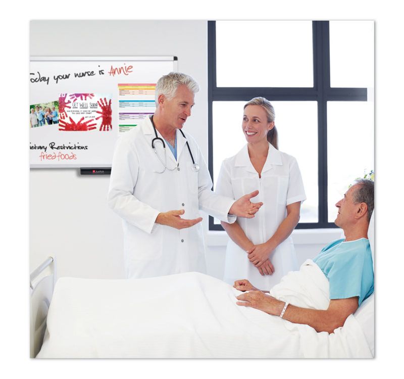 Smead Justick Premium Aluminum-Frame Electro-Surface Bulletin Board 36" x 24" White 02571