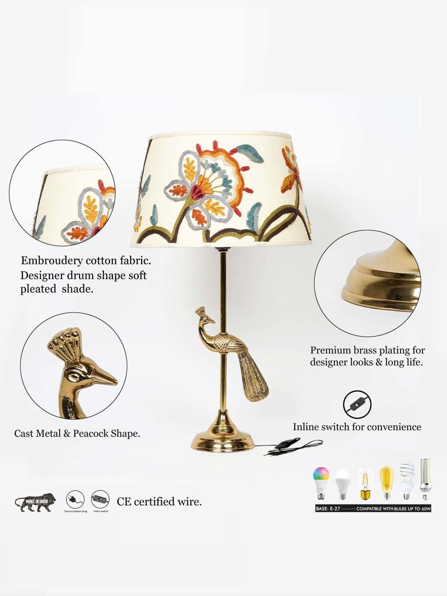 DecorativeRay Red PVC Study Table Lamp - Set of 1