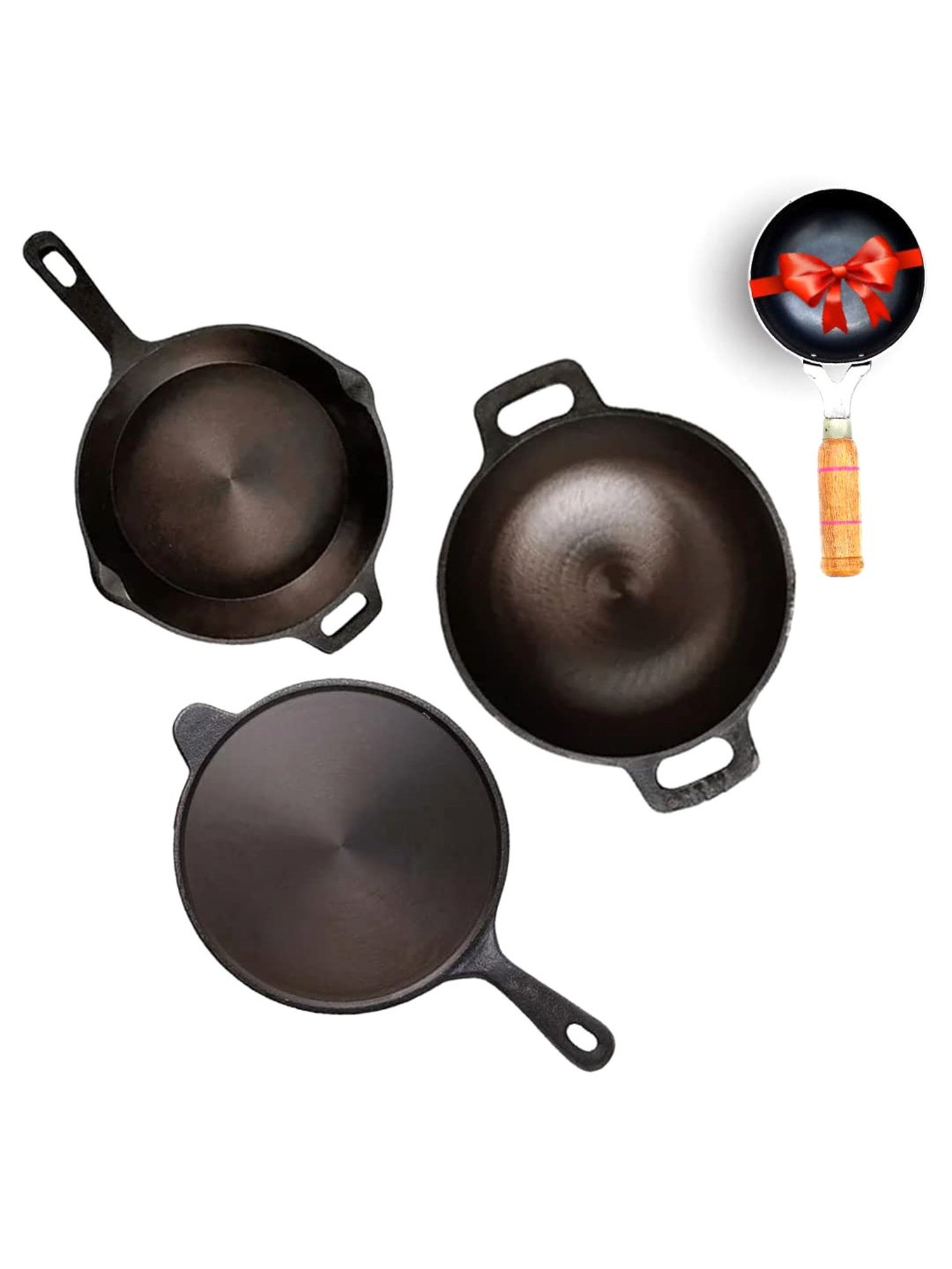 The Indus Valley Black Cast Iron Cookware Set