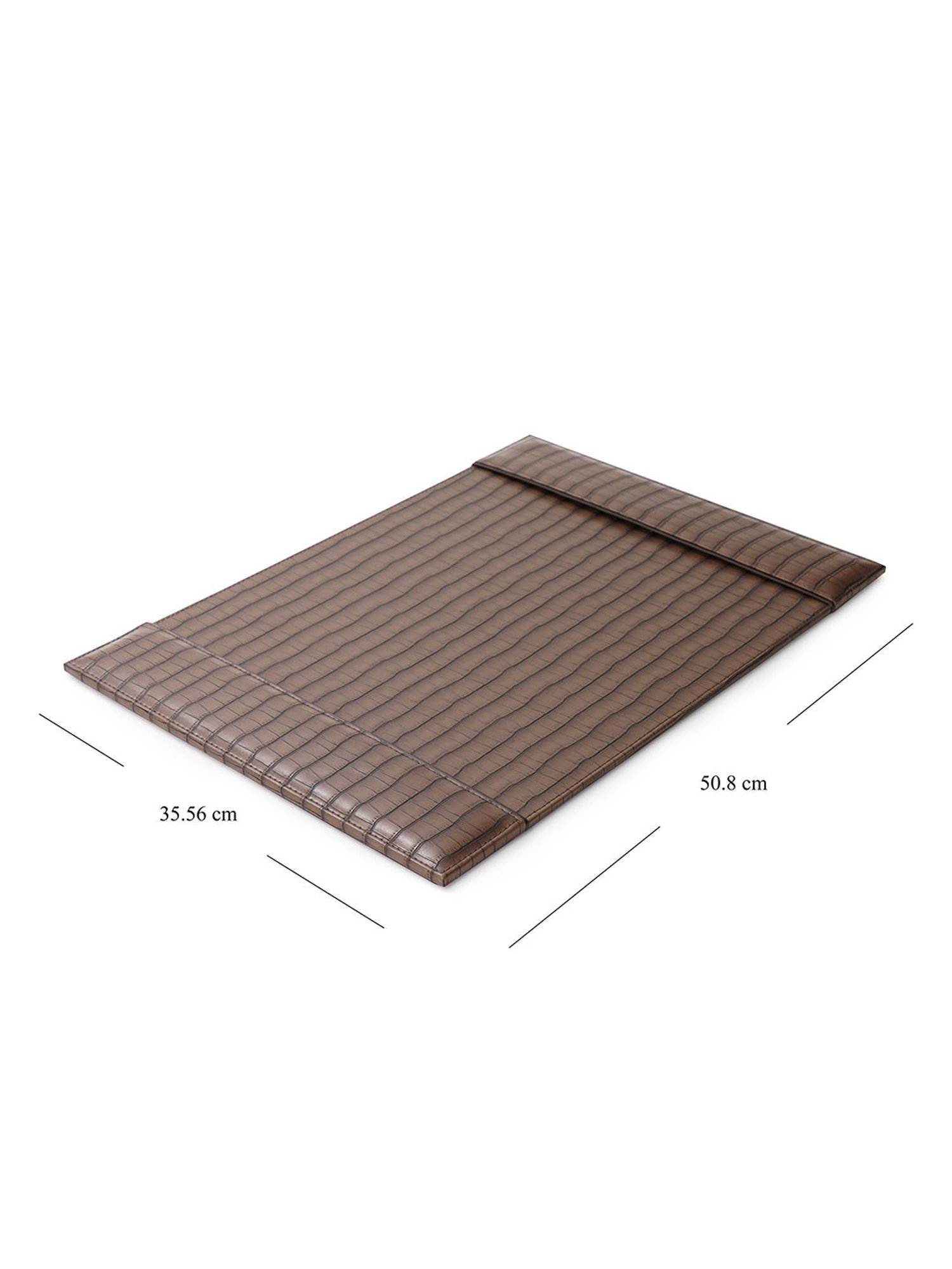 Pure Home and Living Brown Faux Leather Desk Blotter