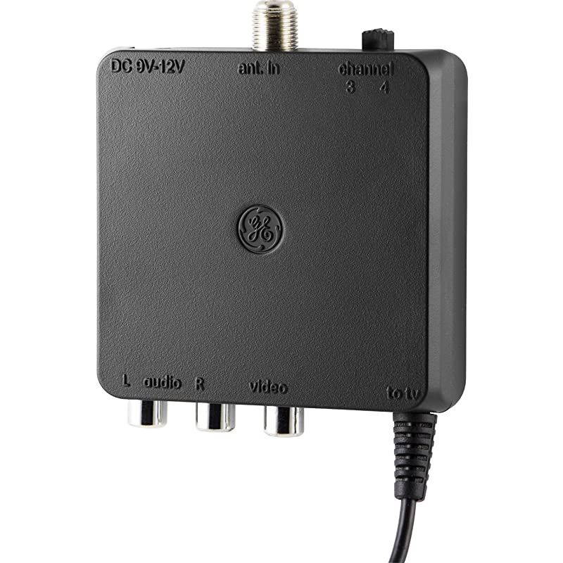 Compact RF Modulator Audio Video to Older TV Black 34138