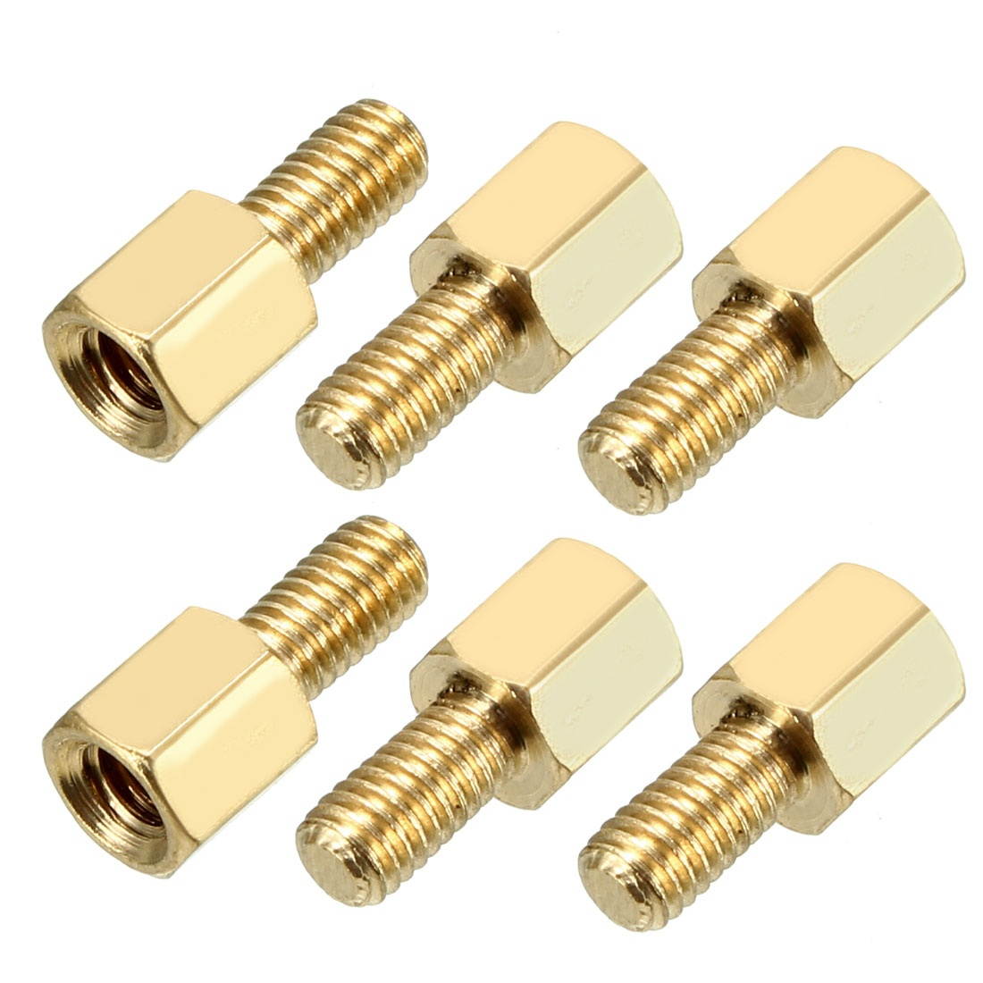 Unique Bargains 6pcs M3 5+6mm Female Male Thread Brass Hex Standoff Spacer Screws PCB Pillar