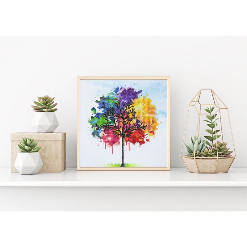 Leisure Arts Diamond Art Intermediate Kit 12"X12"-Rainbow Tree