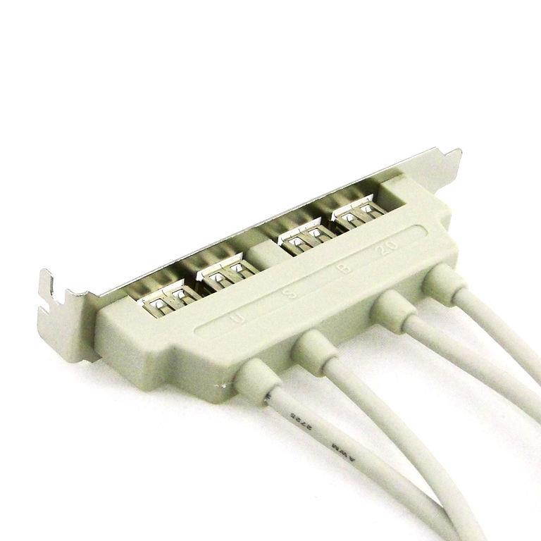 Dual Motherboard 9Pin Header Cable to 4 Port USB 2.0 A Type Female with Bracket Screw Panel