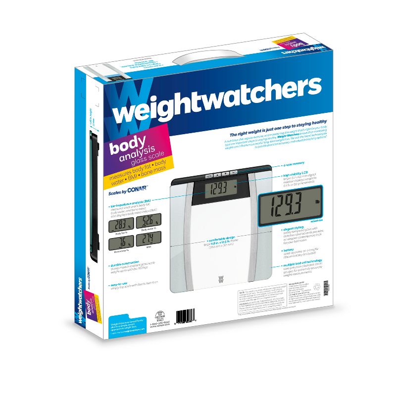Body Analysis Glass Scale Silver - Weight Watchers