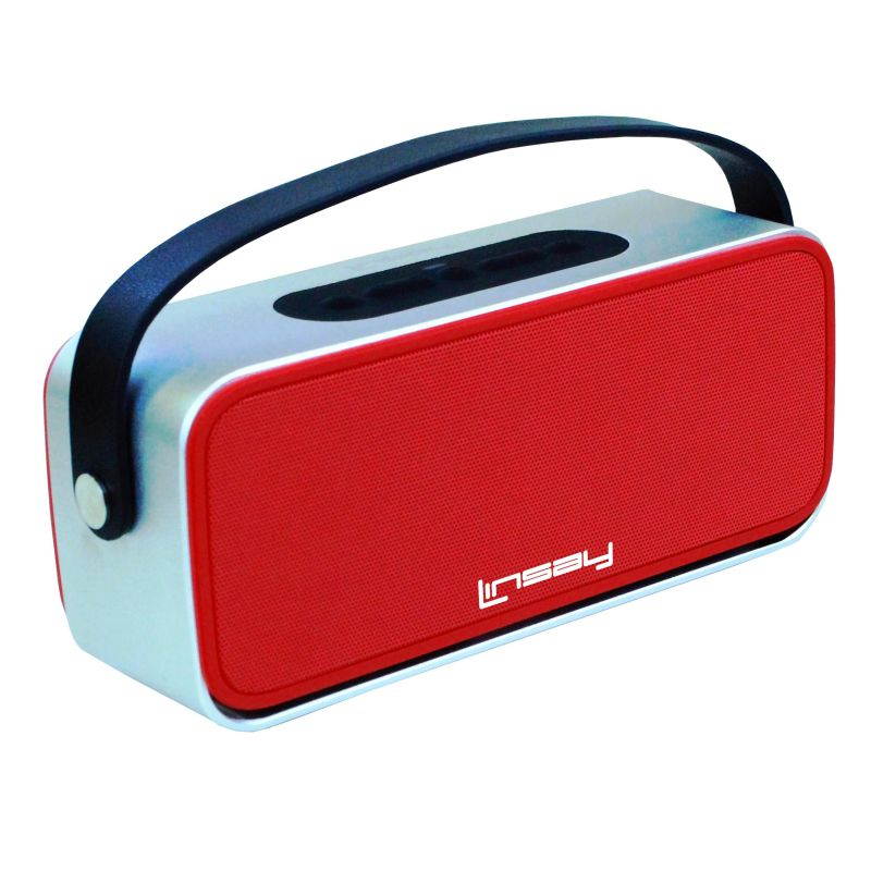 LINSAY SLH-100R &reg; New High end Portable Wireless Bluetooth Speaker with Microphone Rechargeable Red