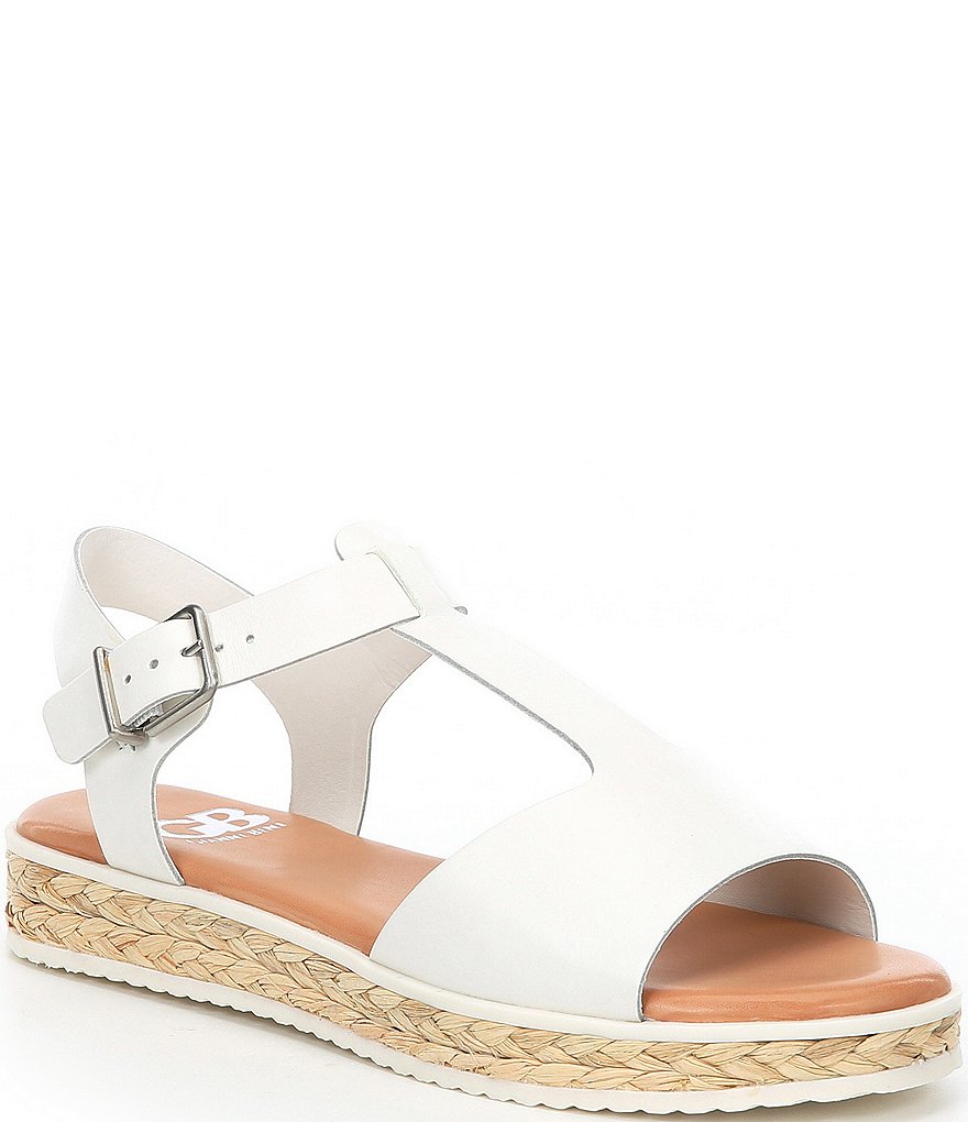 GB Stay-Truuee Leather T-Strap Sandals