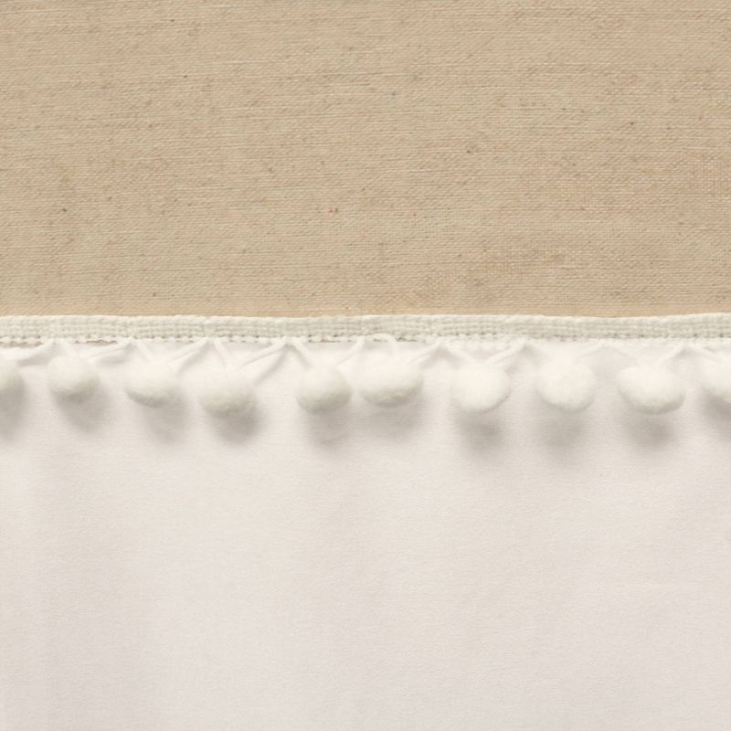 Adelyn Pom Pom Shower Curtain Neutral - Lush Décor