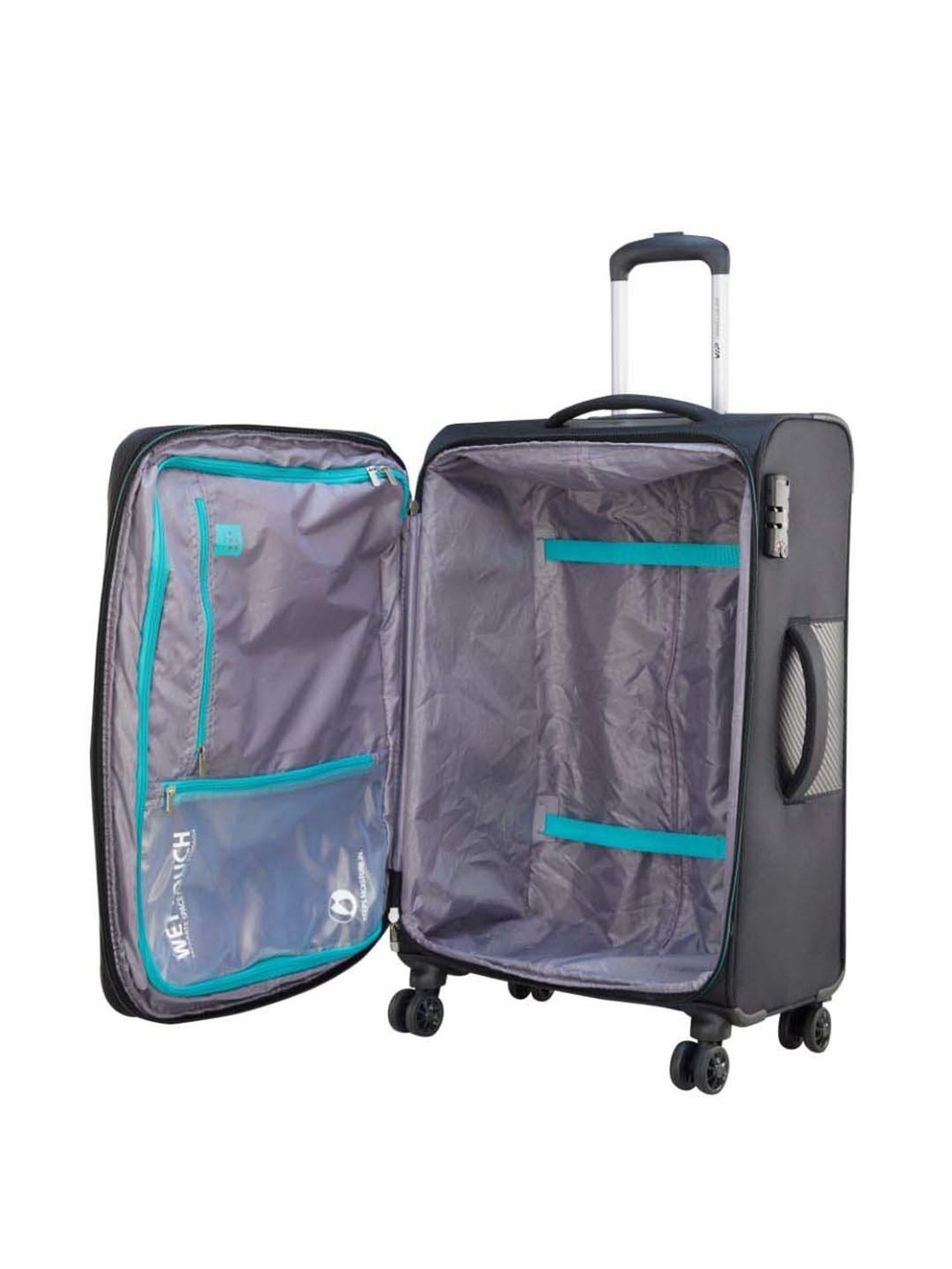 VIP Cardinal Str Exp Black Striped Soft Large Trolley Bag - 51.5 cm