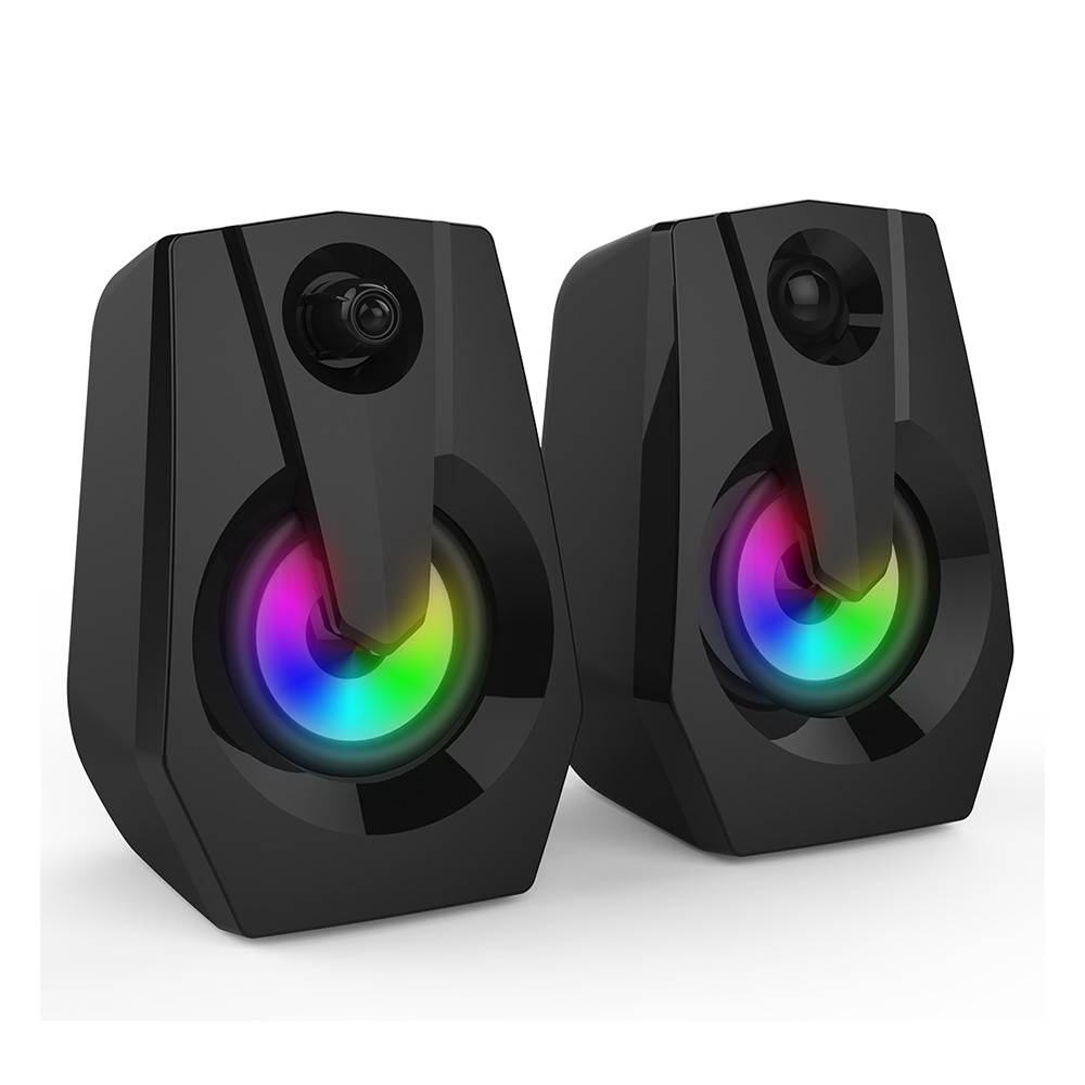 SMALODY VXSM9015 Multimedia Bass Stereo Speaker Audio Player LED Colorful Light Double Speaker Mini Sound Blaster Audio TV Computer Speaker