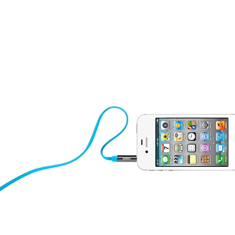 AV10127tt03BLU MiXiT TangleFree Aux Auxiliary Cable 3 Feet Blue