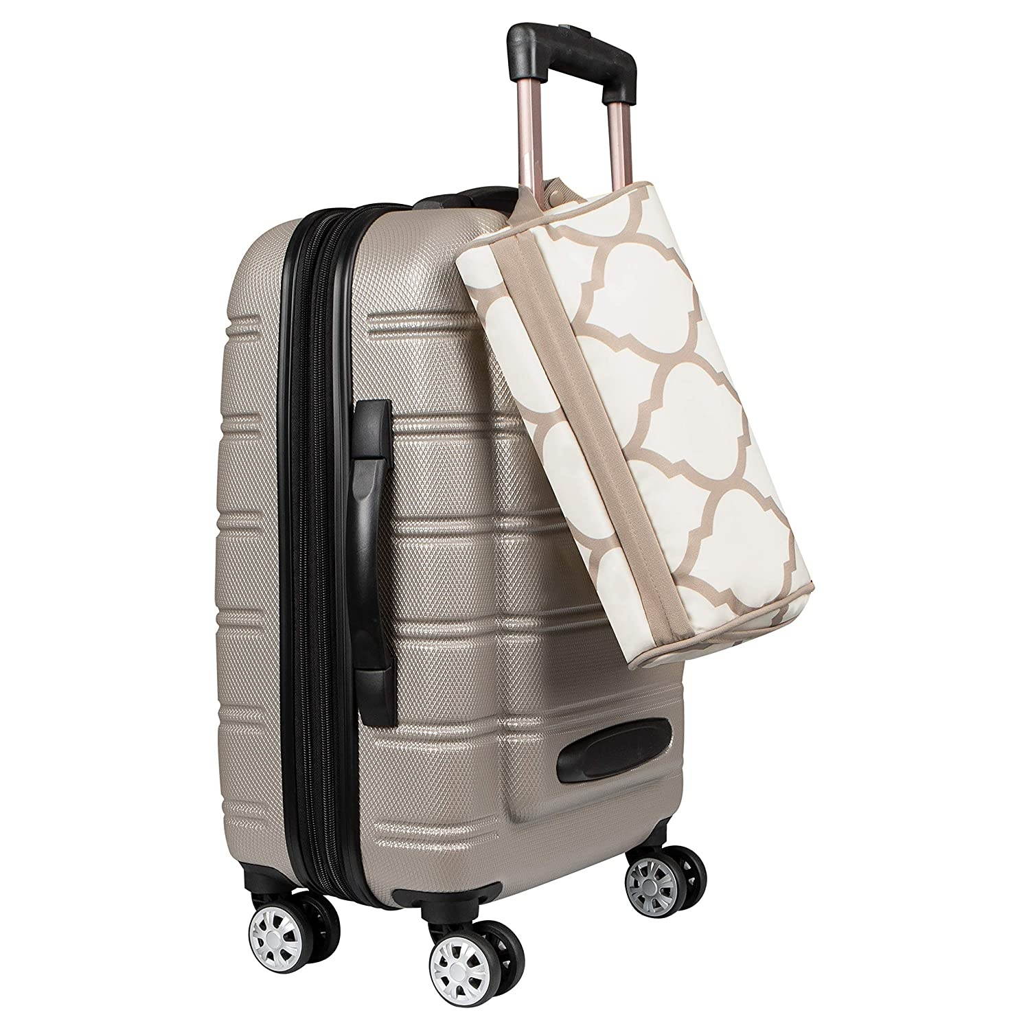 LapGear Designer Tablet Pillow Stand with Phone Pocket - Beige Quatrefoil - Fits Most Tablet Devices - Style No. 35516