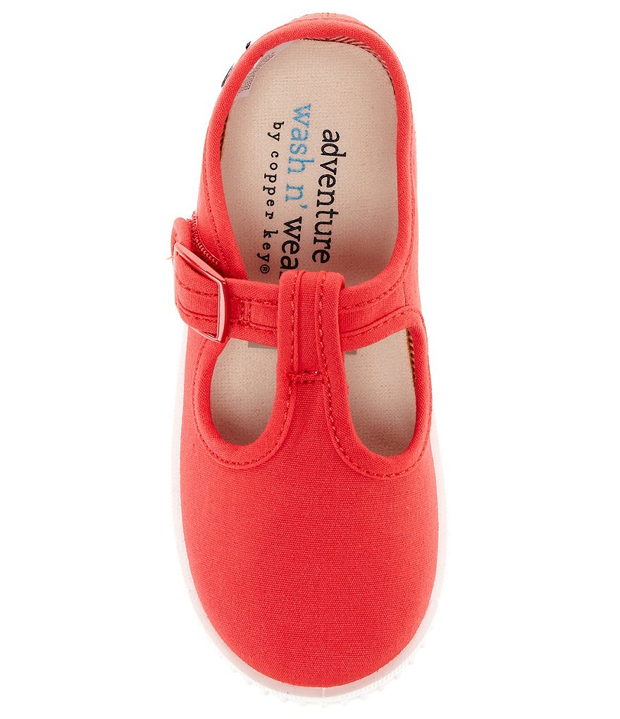 Copper Key Adventure Wear Girl's Bestee-A Washable Canvas T-Strap Sneakers (Toddler)