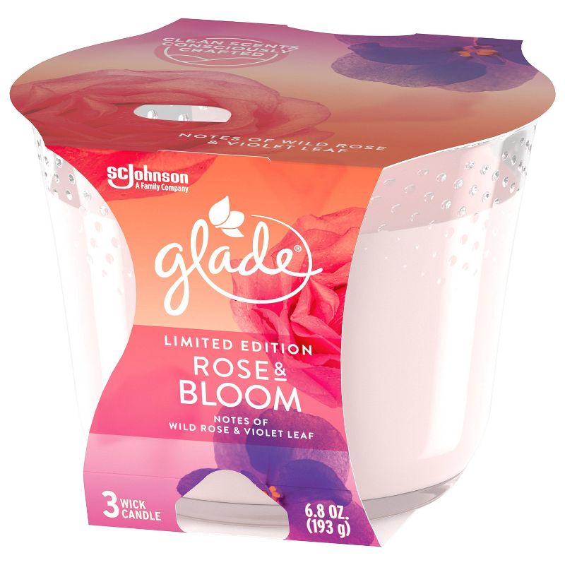 Glade Rose & Bloom 3-Wick Candle - 6.8oz