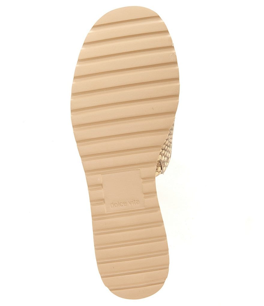 Dolce Vita Freda Snake Print Leather Wedge Sandals