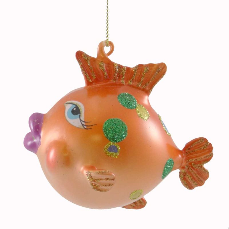 Holiday Ornament Fish Ornament Orange Ocean Sea Jim Marvin Glass  -  Tree Ornaments