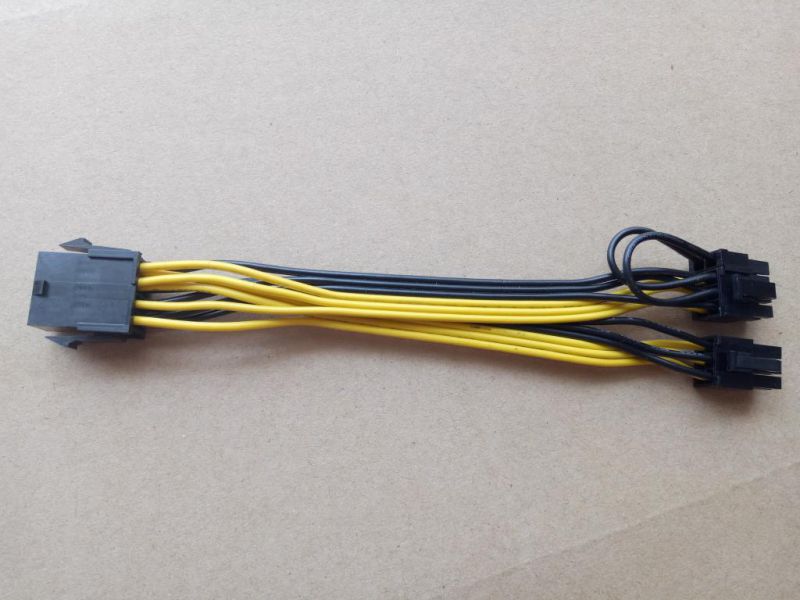 CPU 8Pin to Graphics Video Card Double PCI-E PCIe 8Pin ( 6Pin + 2Pin ) Power Supply Splitter Cable Cord 15cm
