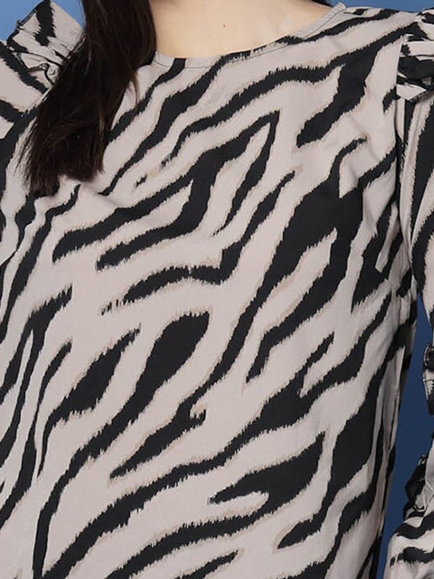 Melon by PlusS Brown & Black Printed Top