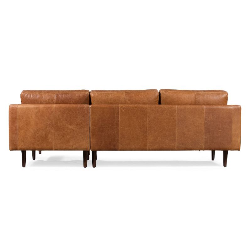 Florence Mid Century Modern Right Sectional Sofa Cognac Tan - Poly & Bark
