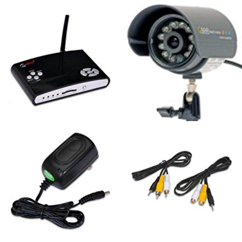 q-see surveillance indoor/outdoor security system dvr kit 1 qsw1001r wireless video recorder with 1 60' wired weatherproof nigh