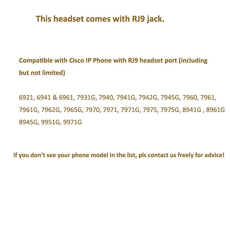 Headset with RJ9 Jack for Landline Telephone Headset with Noise Cancelling Microphone for 6941 7841 7941 7942 7945 7960 7961 7962 7965 8845 8945