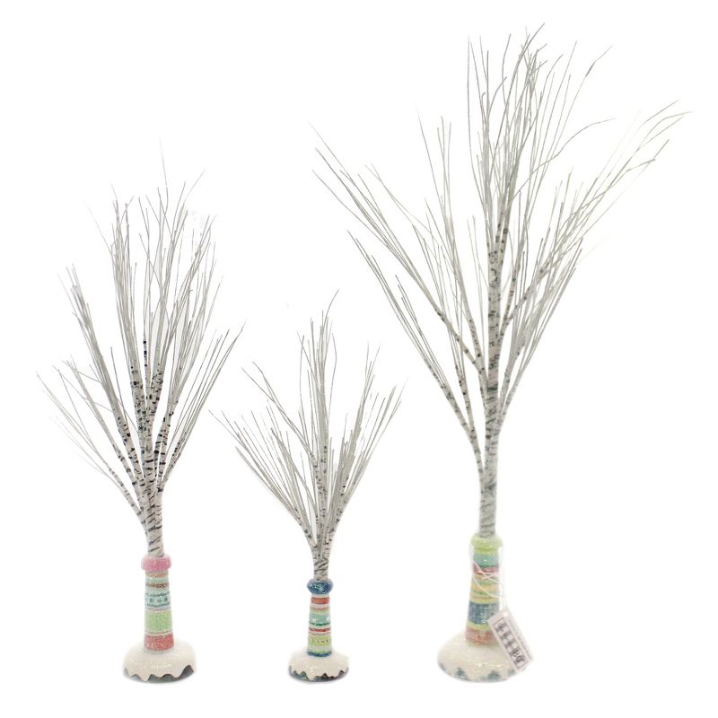 Christmas 15.5" Turtleneck Trees Set 3 Glitter  -  Decorative Figurines