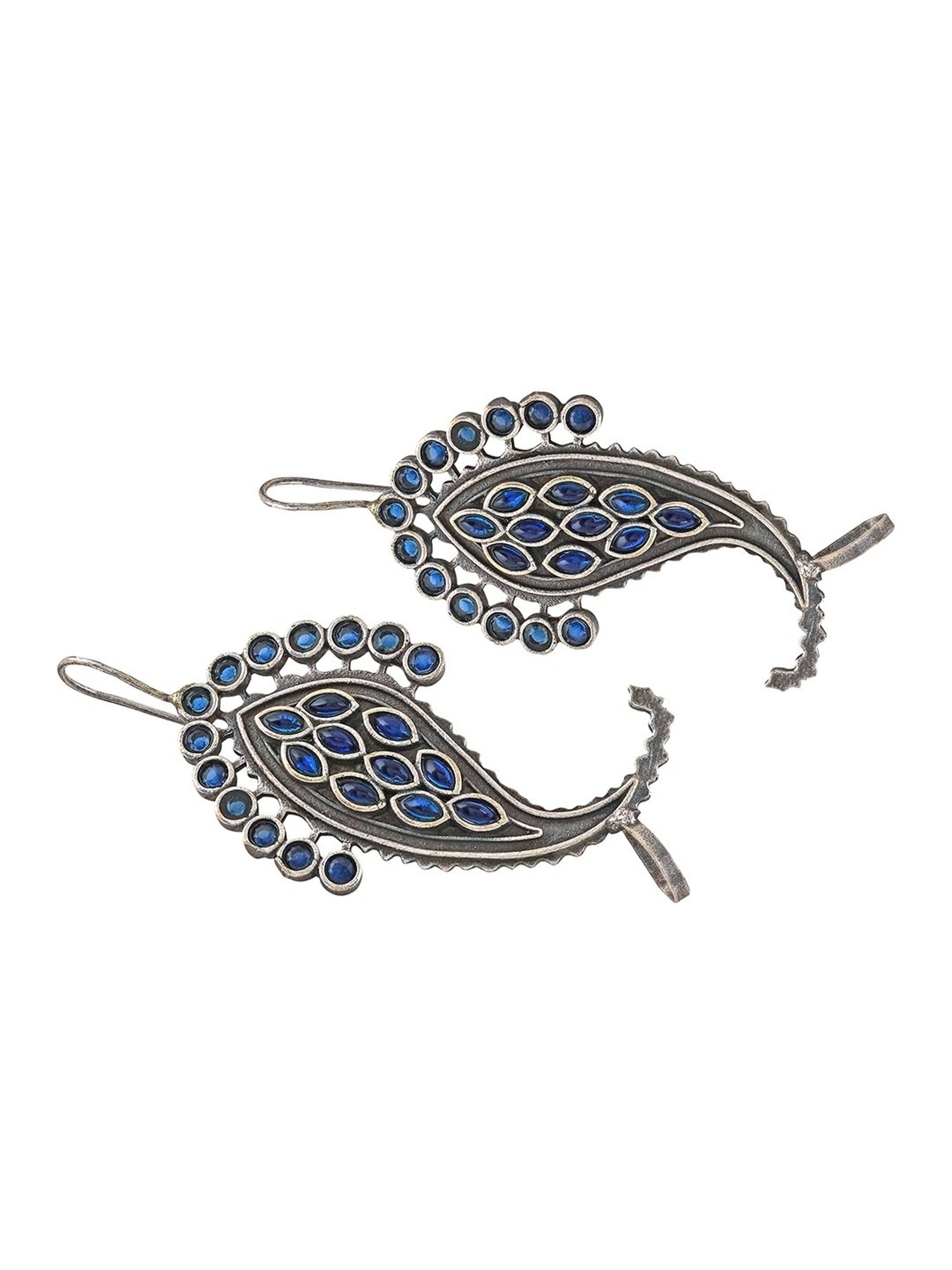 Teejh Ethnic Anoshka Silver Oxidized Ear Cuff Earring