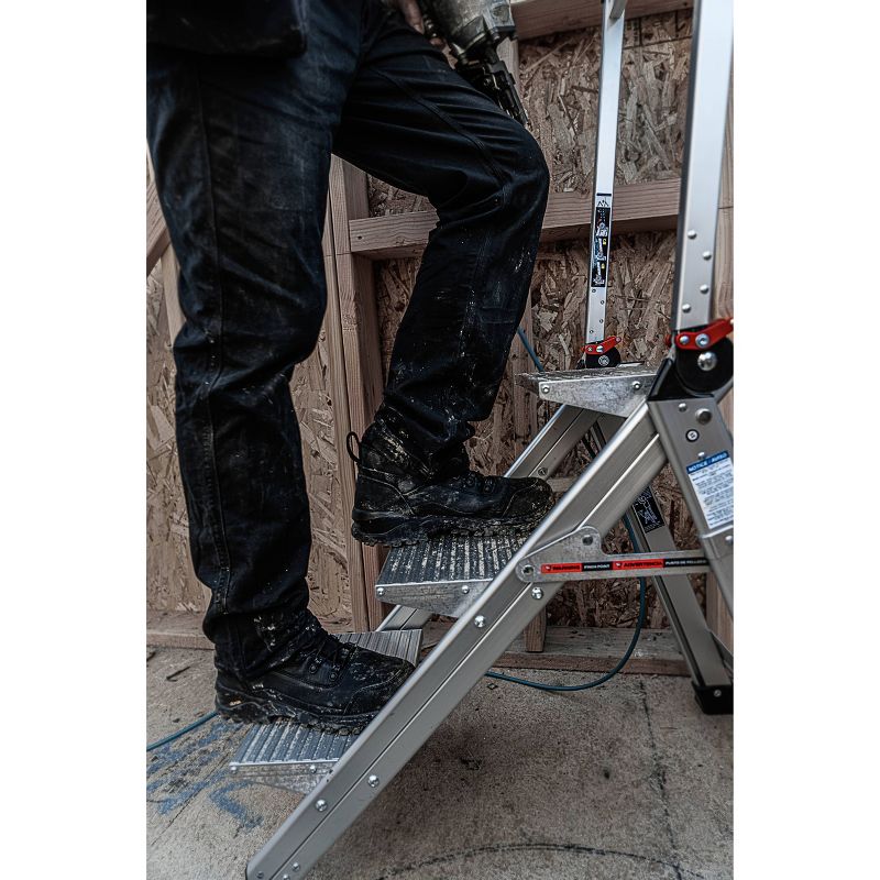 Little Giant Ladder Systems 3-step ANSI Type IAA 375lb Aluminum Stepstool with handrail Gray