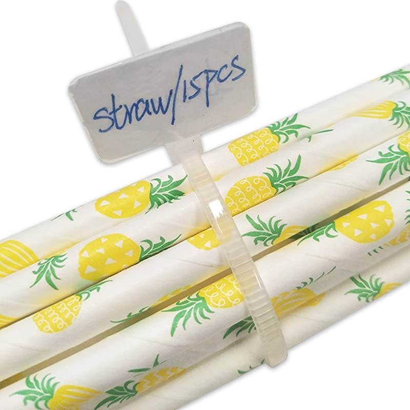 Marker Cable Ties, 250pcs 6 Inch Self-Locking Cord Tags Marker Label with Write on Cable Tag, Ethernet Wire Zip Ties Power Marking Label