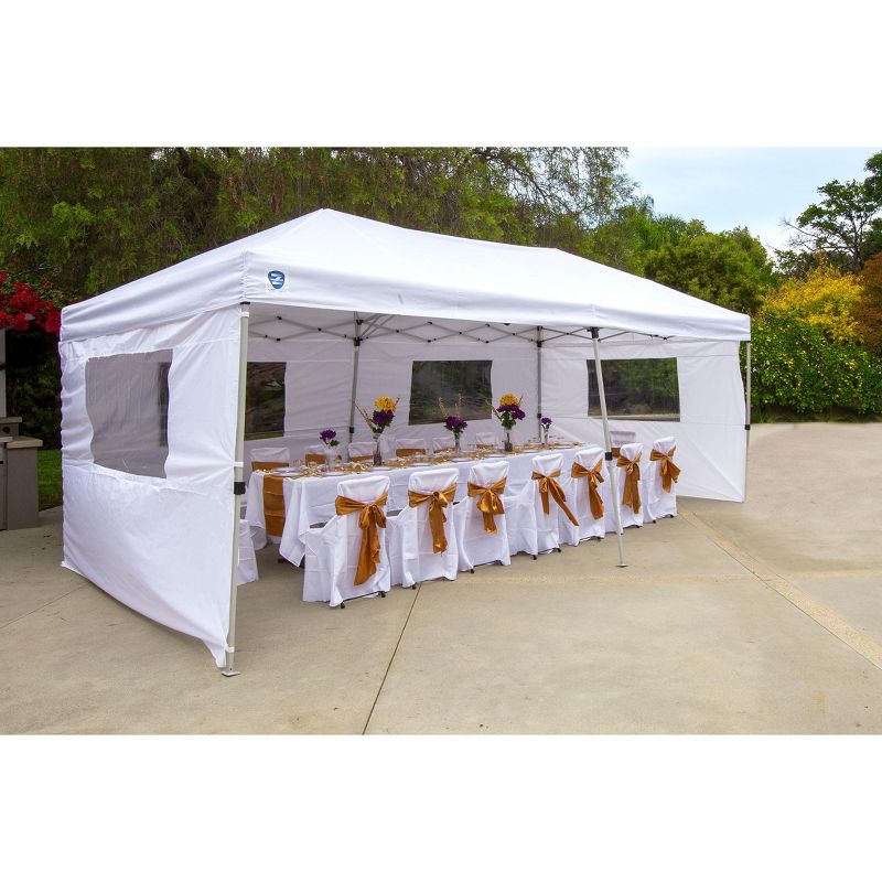 Z-Shade 20 x 10 Foot Everest Lawn, Garden, and Event Outdoor Ez Pop-Up Canopy Gazebo Portable Shelter Tent with Windowed Sidewalls