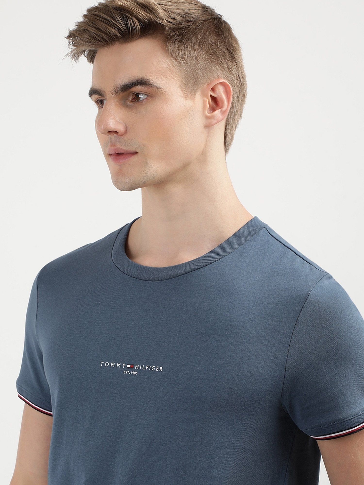 Tommy Hilfiger Aegean Sea Cotton Slim Fit Graphic T-Shirt