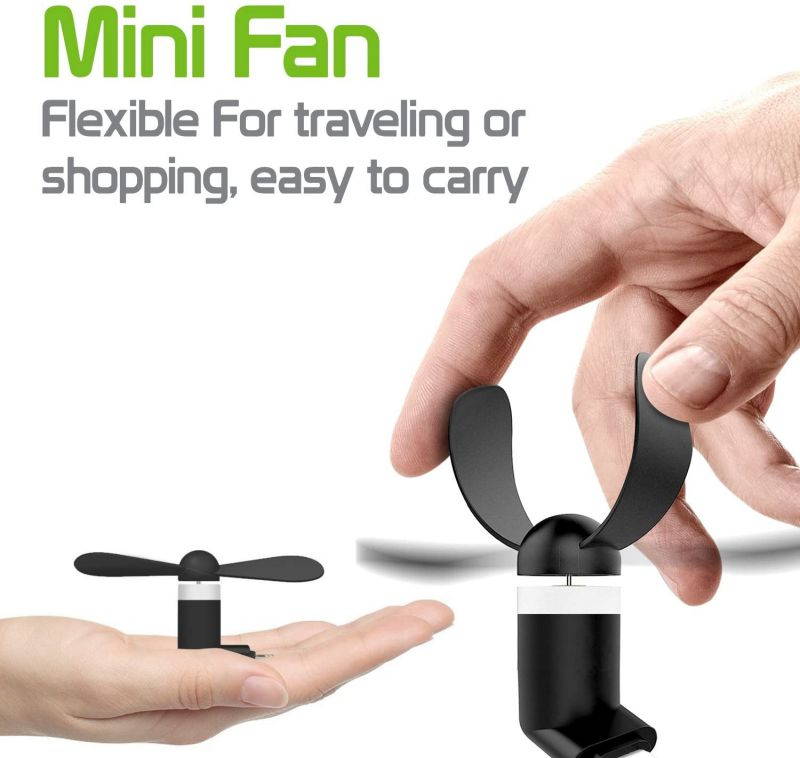 Cellet Portable Mini USB Fan [Powerful and Light Weight] Compatible with Apple iPhone 11 Pro Max XS Max Xr X 8/8 Plus 8 7/7 Plus and All Other 8 Pin USB Port, Black, Small (FANLIGHTNING)