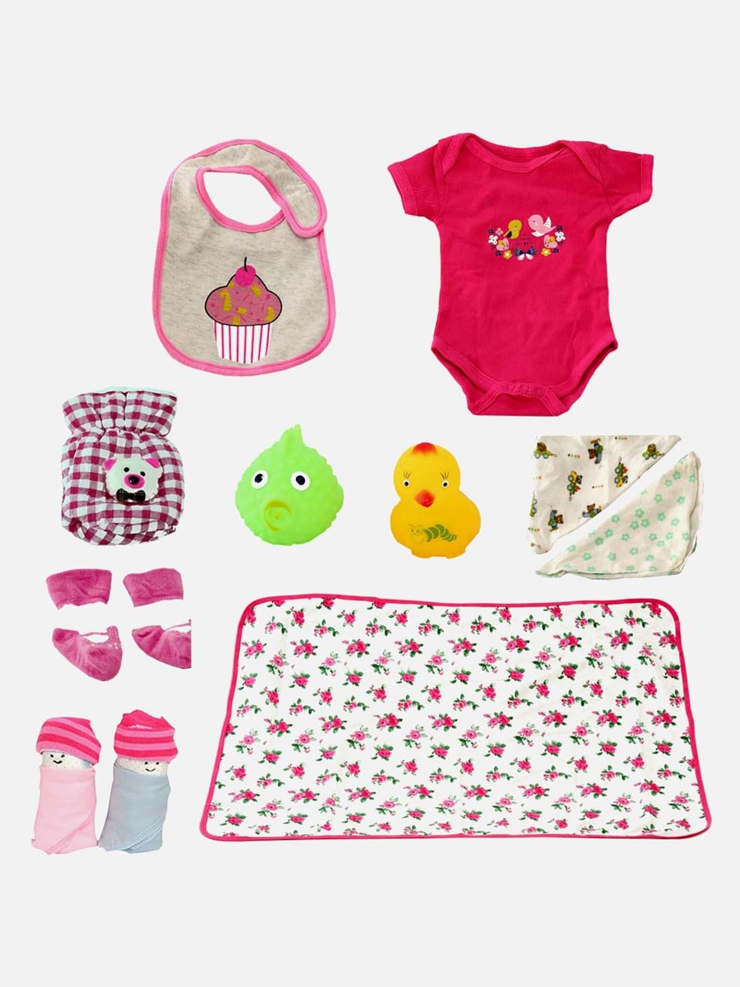 Little Surprise Box Kids Pink Cotton Printed Full Sleeves Gift Set