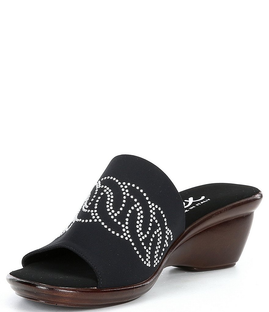 Onex Gene Rhinestone Embellished Slip-On Wedge Sandals