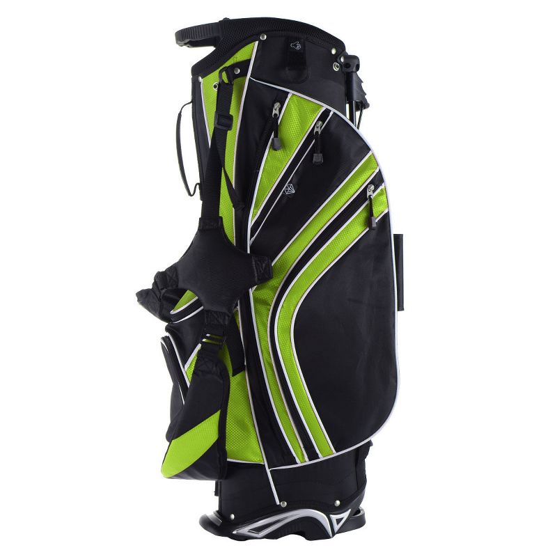 Costway Golf Stand Cart Bag Club w/6 Way Divider Carry Organizer Pockets Storage Green