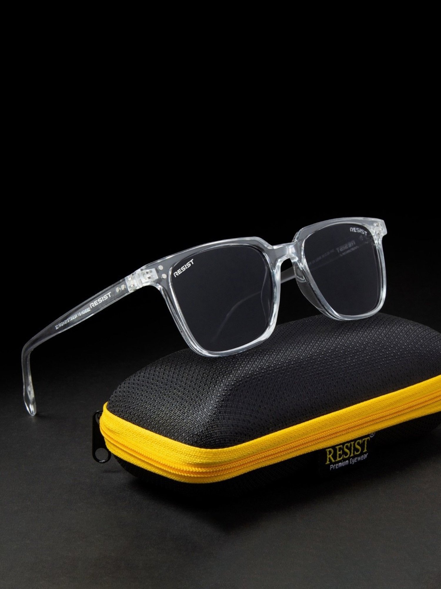 Resist Eyewear Black Wayfarer uv protected Unisex Sunglasses