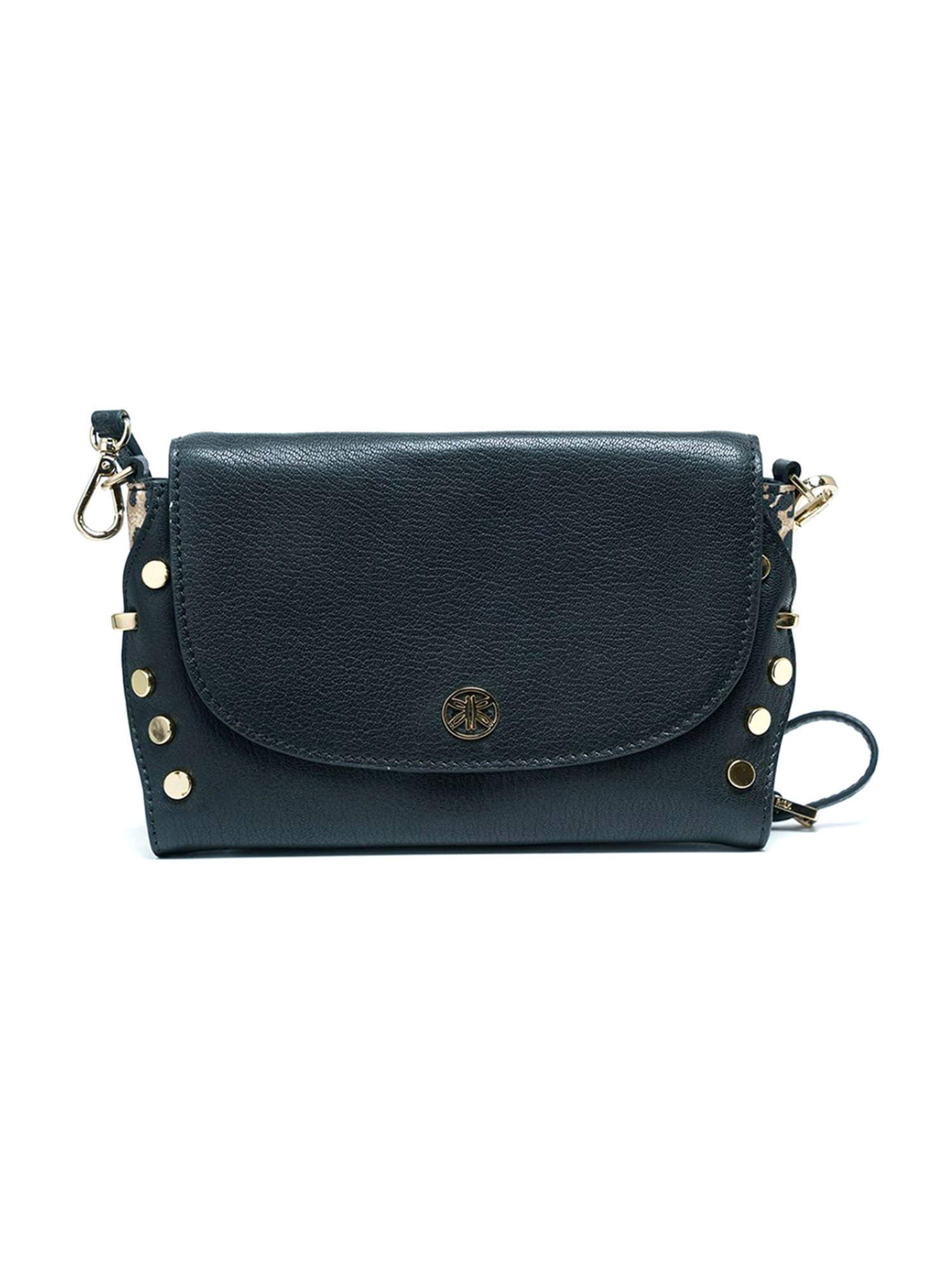 RI2K London Black Leather Small Cross Body Bag