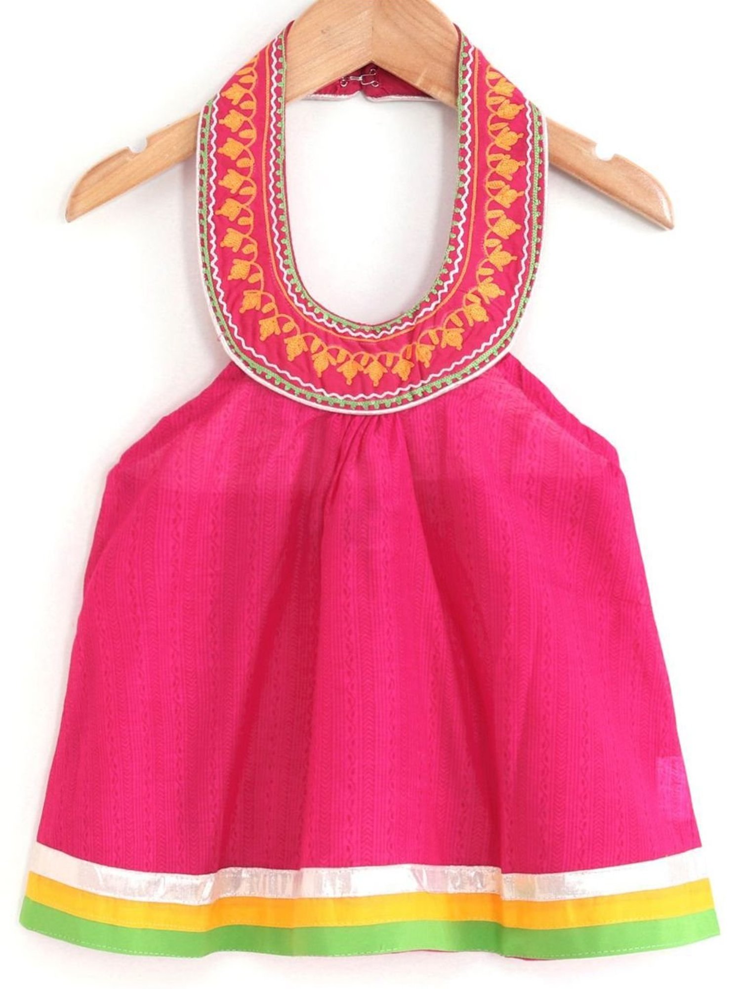 TWISHA Kids Pink & Yellow Printed Top Set